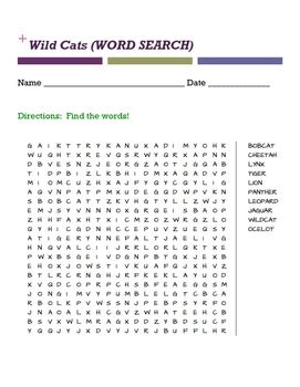 Australian Animal Word Search (Middle)