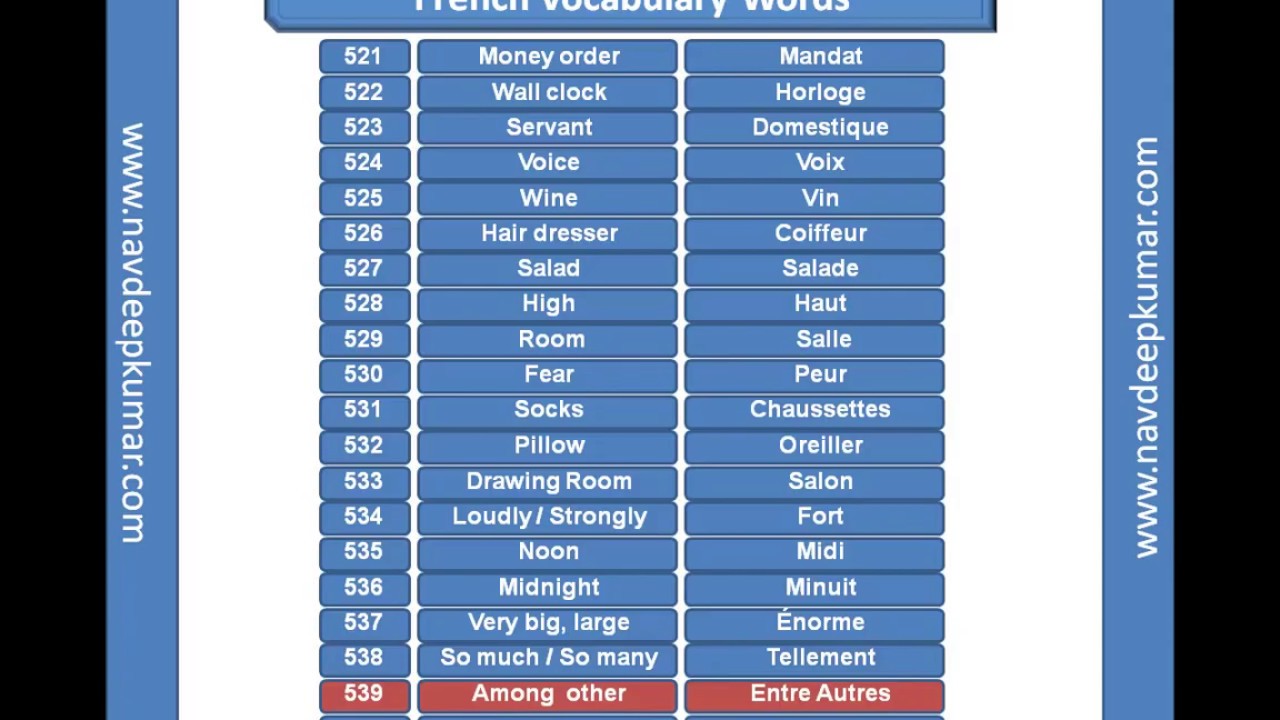 English Vocabulary Word List Animals